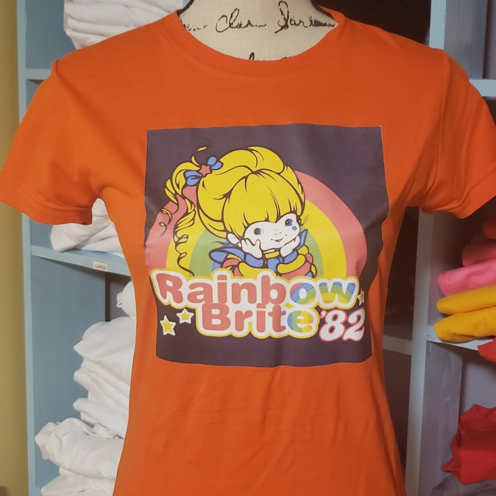 Fitted Rainbow Brite 80s tee Sz M